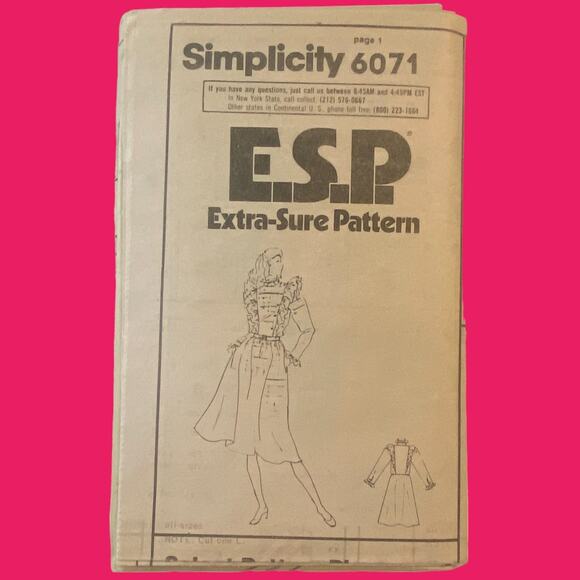 Simplicity 6071 Pattern Dress Miss 10 Uncut Cottagecore Pullover Asymmetrical - Picture 2 of 8